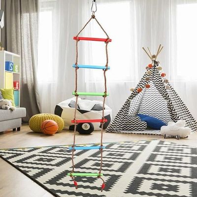 Rainbow Plastic Step Kids Escalera de cuerda para escalar
