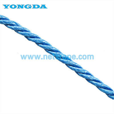 Cuerdas de polipropileno de 3 hebras de 16 mm azules para amarre/agricultura/pesca/construcción/marinas